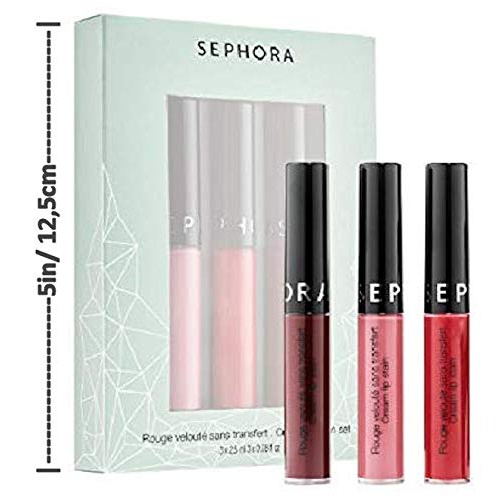  Sephora Cream Lip Stain 3-Piece Set (Includes: Always Red, Marvelous Mauve, Black Cherry)