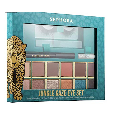 Sephora Jungle Gaze Eye Set - Eyeshadow Palette, False Eyelash Extensions, Eyeliner Crayon Black