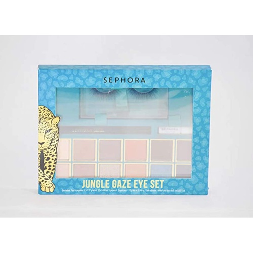  Sephora Jungle Gaze Eye Set - Eyeshadow Palette, False Eyelash Extensions, Eyeliner Crayon Black