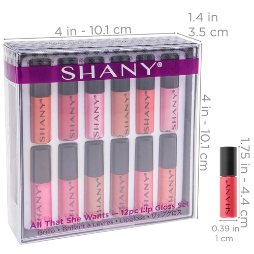  SHANY Cosmetics SHANY All That She Wants - Set of 12 Matte, Pearl, and Shimmer Mini Lipgloss Set