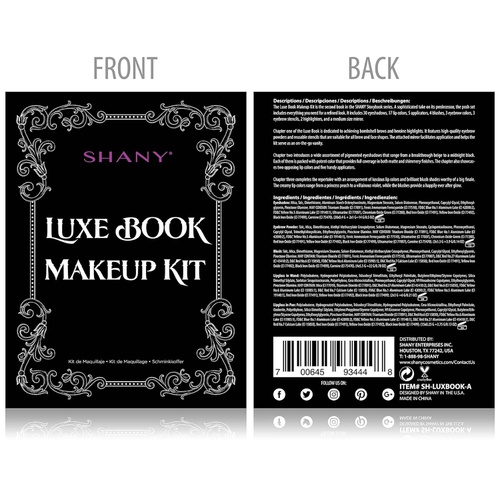  SHANY Cosmetics Shany luxe book makeup gift set - all in one travel cosmetics kit with 30 eyeshadows, 15 lip colors, 5 brushes, 4 pressed blushes, 3 brow colors, and mirror, Multi-