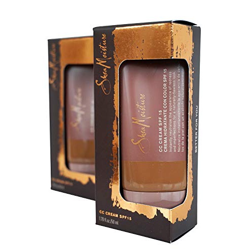  SheaMoisture ALL IN ONE CC Cream SPF 15 (2 PACK) - Primes, Corrects, Moisturizes, Brightens, Conditions and Protects WITHOUT CLOGGING PORES! (Medium) (3.4oz)