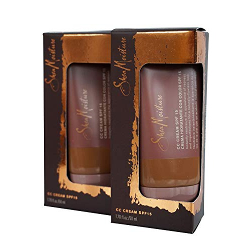  SheaMoisture ALL IN ONE CC Cream SPF 15 (2 PACK) - Primes, Corrects, Moisturizes, Brightens, Conditions and Protects WITHOUT CLOGGING PORES! (Medium) (3.4oz)