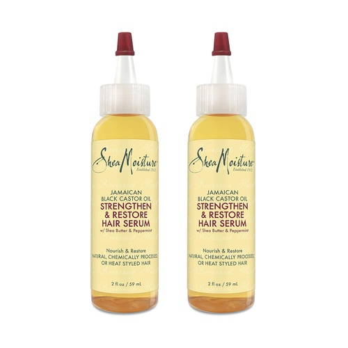  Shea Moisture Jamaican Black Castor Oil Strengthen & Restore Hair Serum, 2 Oz, Pack of 2