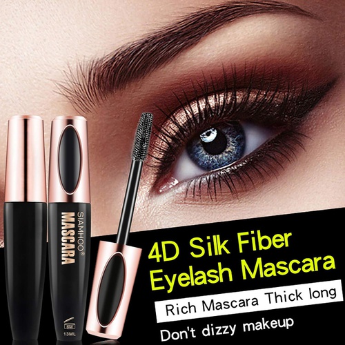  SIAMHOO 4D Silk Fiber Lash Mascara Smudge-Proof Waterproof Mascara Long Lasting Hypoallergenic Voluminous Mascara Black Volume and Length 2PCS