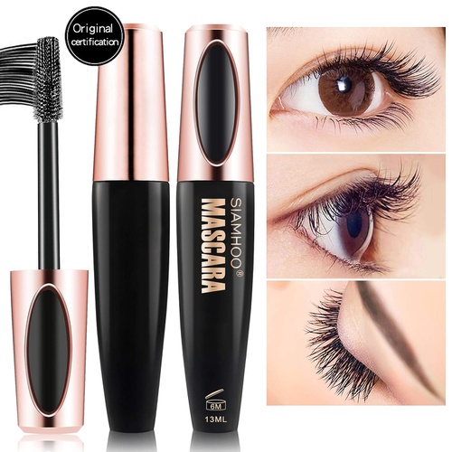  SIAMHOO 4D Silk Fiber Lash Mascara Smudge-Proof Waterproof Mascara Long Lasting Hypoallergenic Voluminous Mascara Black Volume and Length 2PCS