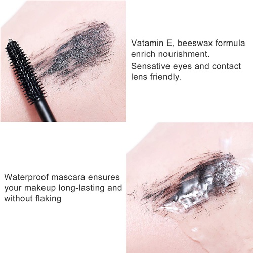  SIAMHOO 4D Silk Fiber Lash Mascara Waterproof Mascara for Thickening and Lengthening Black Mascara No Smudge for Women