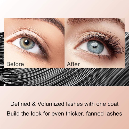  SIAMHOO 4D Silk Fiber Lash Mascara Waterproof Mascara for Thickening and Lengthening Black Mascara No Smudge for Women