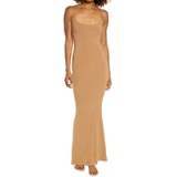 SKIMS Ribbed Long Slipdress_CAMEL