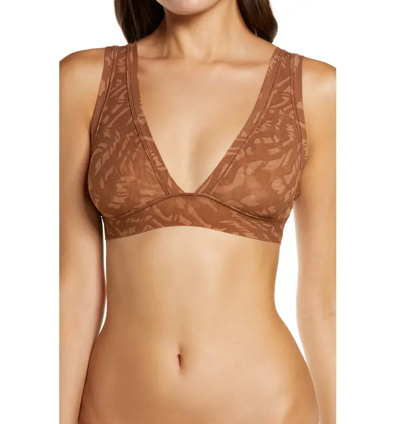 SKIMS Summer Mesh Plunge Bralette_LATTE SWIRL