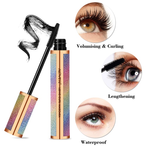  SKINOSM 4D Silk Fiber Lash Mascara, Mascara Black Volume and Length Lasting All Day, Waterproof Mascara Lengthening No Clumping, No Smudging & Easy to Remove