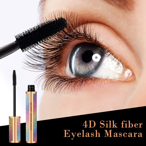  SKINOSM 4D Silk Fiber Lash Mascara, Mascara Black Volume and Length Lasting All Day, Waterproof Mascara Lengthening No Clumping, No Smudging & Easy to Remove