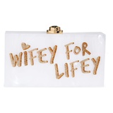 SOPHIA WEBSTER Cleo Wifey For Lifey Box Clutch_SILVER AND PEARL