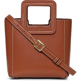 STAUD Mini Shirley Leather Satchel_TAN