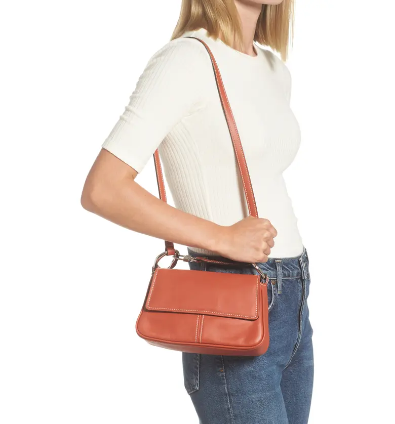  STAUD Tia Convertible Leather Shoulder Bag_RUST