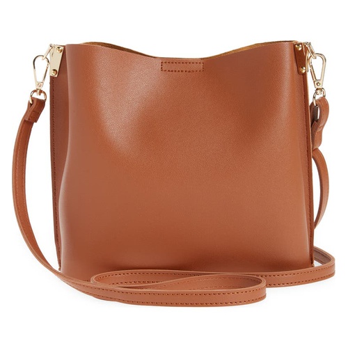  Street Level Faux Leather Crossbody Bag_BROWN