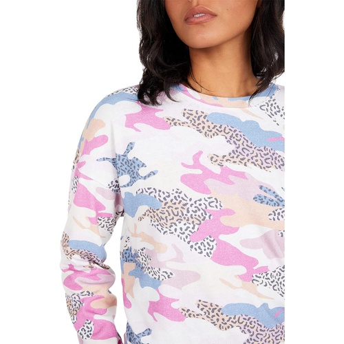  SUNDRY Abstract Camo Oversized Pullover Sweatshirt