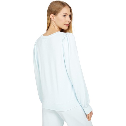  SUNDRY Puffy Sleeve Super Soft Viscose Fleece Sweatshirt