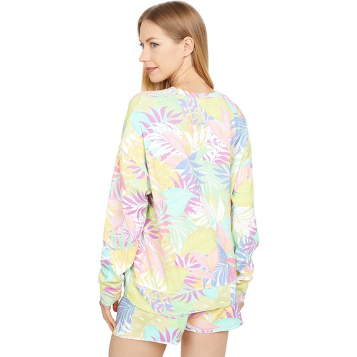  SUNDRY Tropical Oversize Pull Over French Terry Sweatshirt