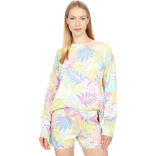  SUNDRY Tropical Oversize Pull Over French Terry Sweatshirt