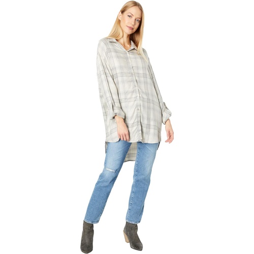  SUNDRY Destinations Oversized Button Front Shirt with Lurex