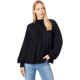 SUNDRY Smock Neck Puff Raglan Sleeve Top in Pima Cotton