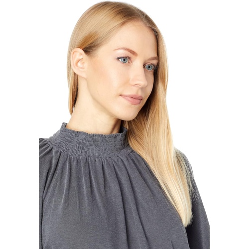  SUNDRY Smock Neck Puff Raglan Sleeve Top in Pima Cotton