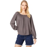 SUNDRY Raglan Long Sleeve Pima Cotton Tee with Gathering