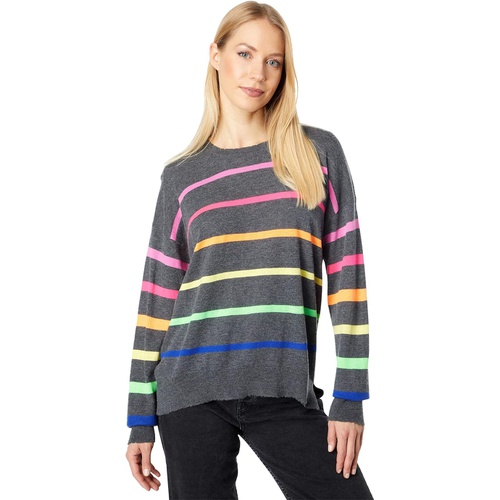  SUNDRY Rainbow Stripes Crew New Wool & Cashmere Sweater