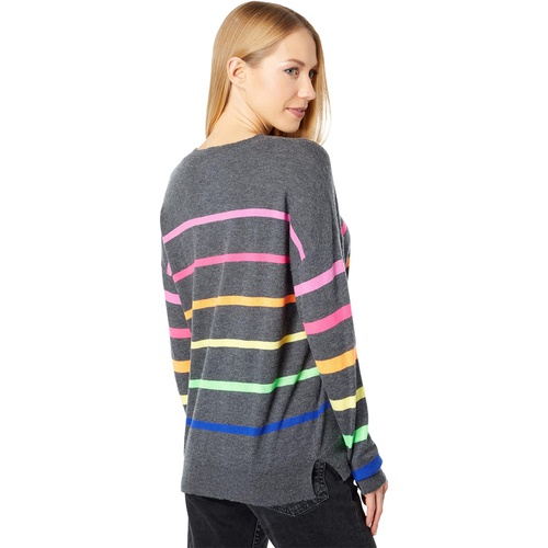  SUNDRY Rainbow Stripes Crew New Wool & Cashmere Sweater