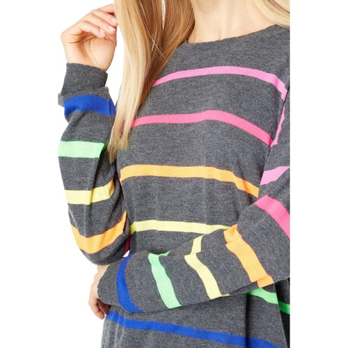  SUNDRY Rainbow Stripes Crew New Wool & Cashmere Sweater