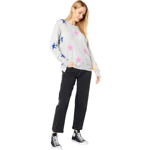  SUNDRY Multicolor Stars Crew Neck Wool & Cashmere Blend Sweater