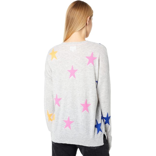  SUNDRY Multicolor Stars Crew Neck Wool & Cashmere Blend Sweater