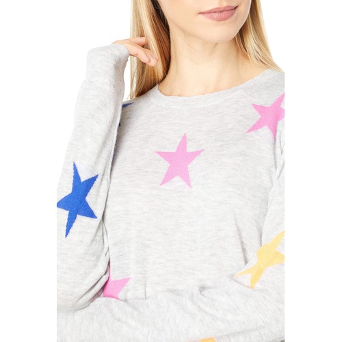  SUNDRY Multicolor Stars Crew Neck Wool & Cashmere Blend Sweater