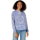 SUNDRY Wild Floral Woven Cotton Henley