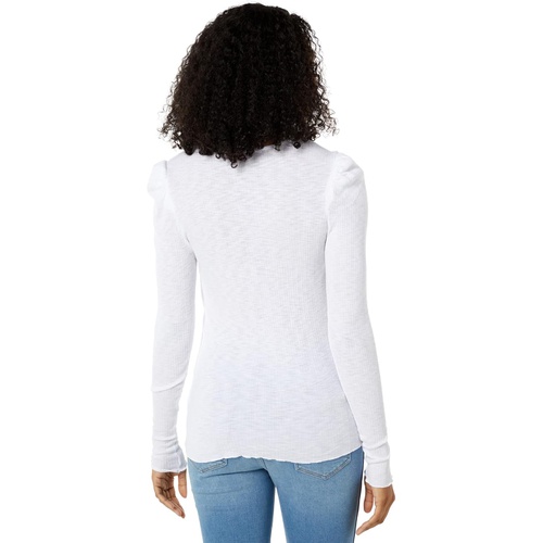  SUNDRY Square Neck Ribbed Long Sleeve Tee in Cotton Modal