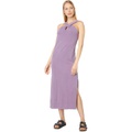 SUNDRY Keyhole Cotton Spandex Midi Dress