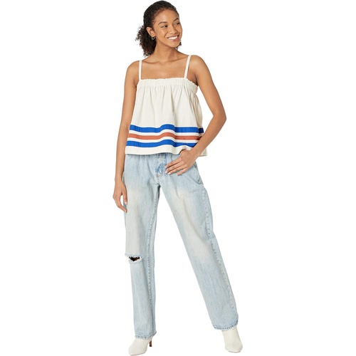  SUNDRY Cami with Varsity Stripe in Woven Cotton