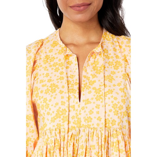  SUNDRY Ditsy Blousant Sleeve Midi Dress