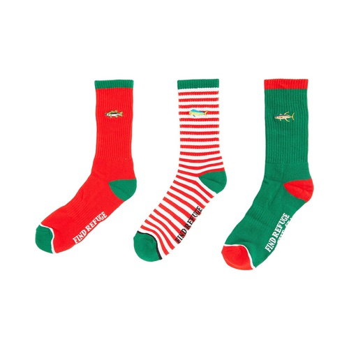  Salty Crew Fishmas 2 Holiday Socks 3-Pack