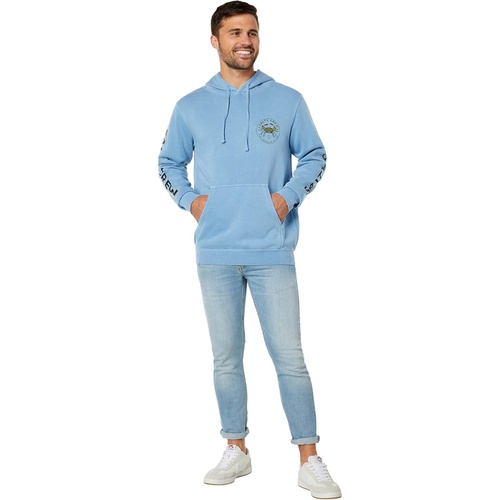  Salty Crew Blue Crabber Overdyed Fleece Hoodie