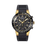 Salvatore Ferragamo Mens F-80 Chrono Quartz Watch with Rubber Strap, Black, 26 (Model: SFDL00318)