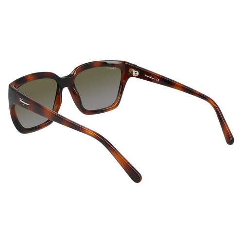 살바토로페라가모 Salvatore Ferragamo Classic Logo 59mm Gradient Rectangle Sunglasses_TORTOISE/ GREY