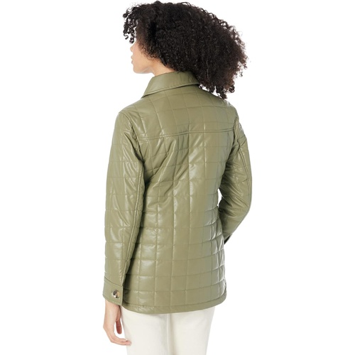  Sam Edelman Quilted Vegan Leather Shirt Jacket