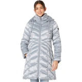 Sam Edelman 3u002F4 Hooded Chevron Poly Puffer Coat