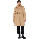 Sam Edelman Asymmetrical Trench with Knit Collar insert