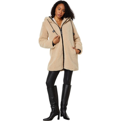  Sanctuary Hooded Zip Front Sherpa
