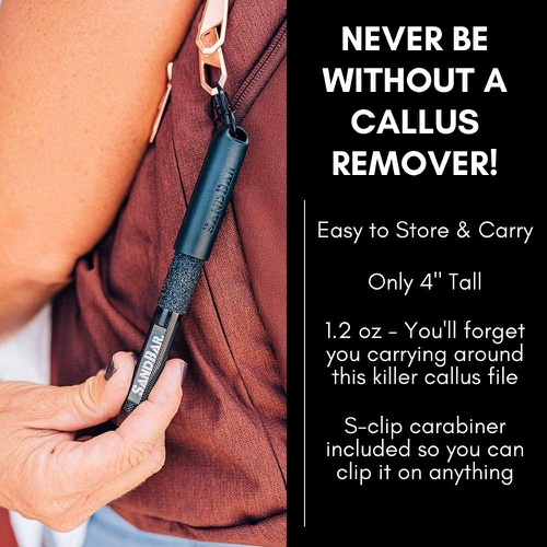  SandBar - Original Callus Remover | The Ultimate Callus Tool for Hands and Feet - Includes Salve (Kit (Original, Quikie, & Salve), Black)