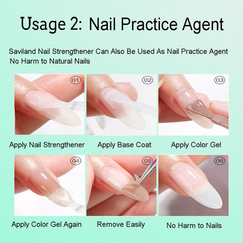  Saviland Nail Strengthener, Professional Nail Hardener for Treating Weak, Damaged Nails, Promotes Nail Growth, Nail Treatment, Nail Repair and Nail Rescue 0.5oz