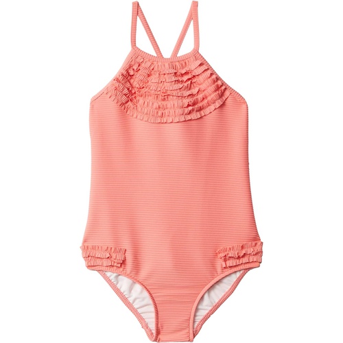  Seafolly Kids Sweet Summer Rib Frill Tank One-Piece (Toddleru002FLittle Kids)